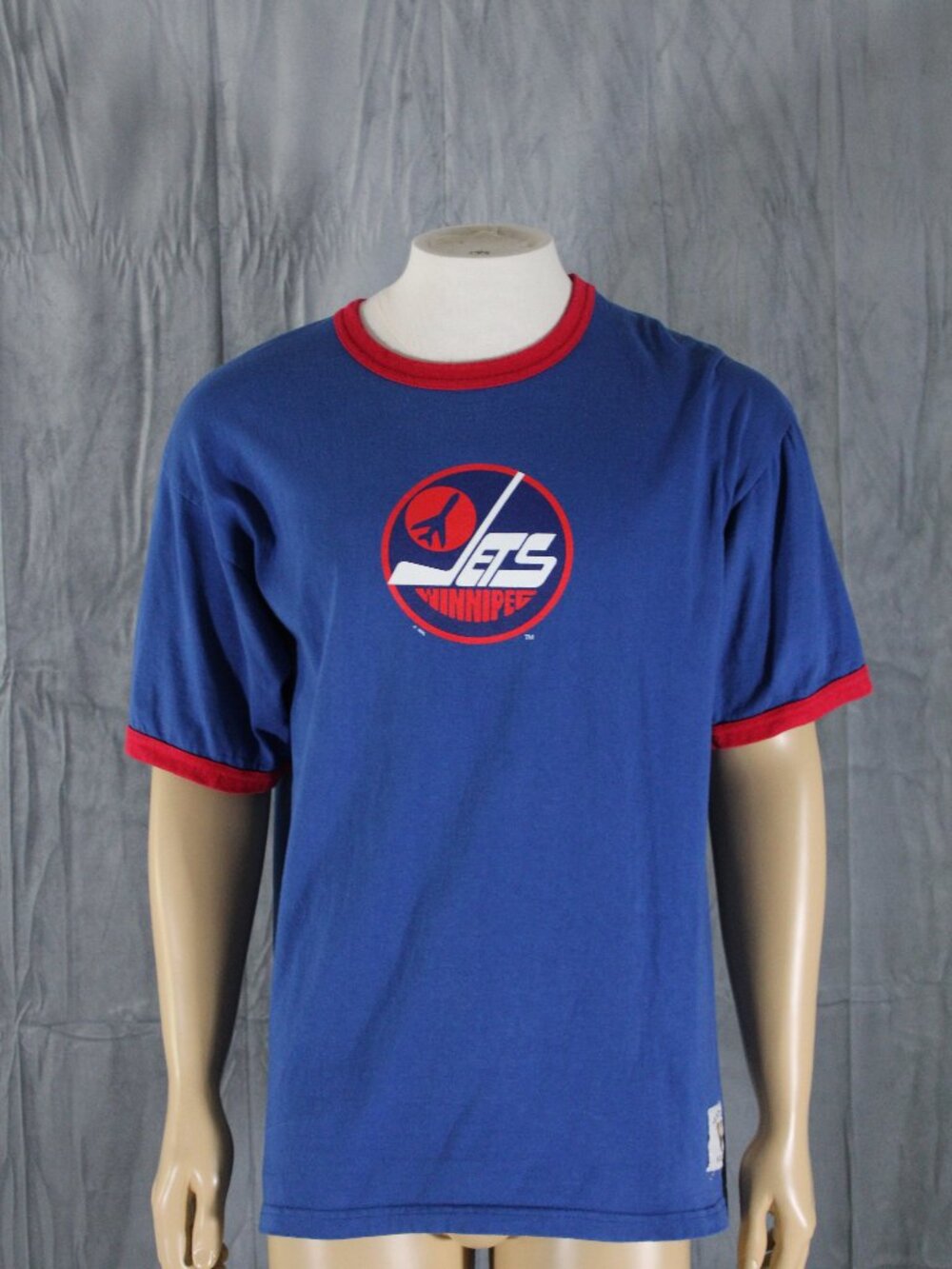 Winnipeg Jets Shirt (VTG) - Original Logo Ringer Tee - Men's Large
